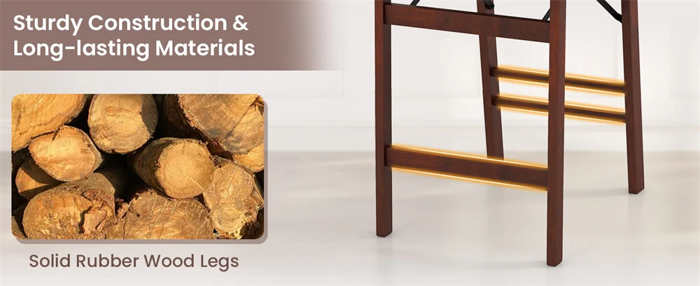 Eletriclife Set of 2 Folding Counter Height Bar Stools No Assembly Needed for Kitchen Islands