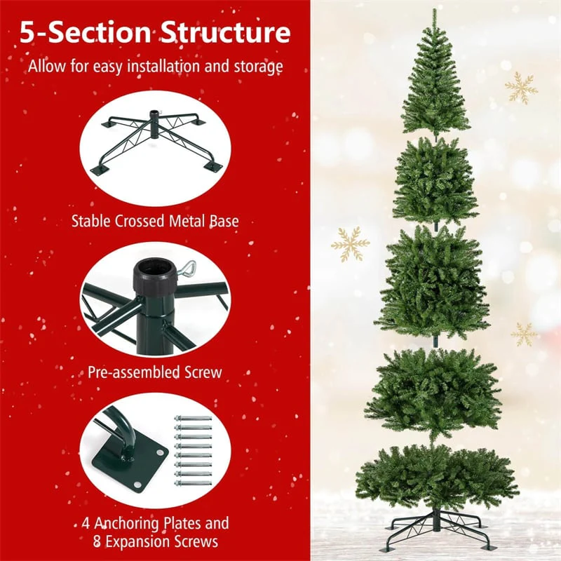 Eletriclife 12 FT Pre-Lit Artificial Christmas Tree with Quick Power Connector & 1030 Warm White LED Lights