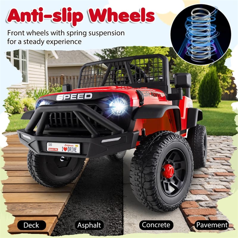 Eletriclife 24V Kids Ride on Truck Electric Vehicle with Parent Remote Control & Music for Ages 3