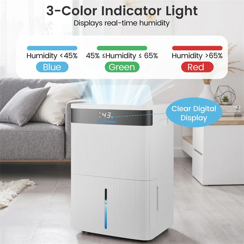 Eletriclife 4500 Sq.Ft 74 Pints Dehumidifier for Home & Basement with 24H Timer & Auto Defrost