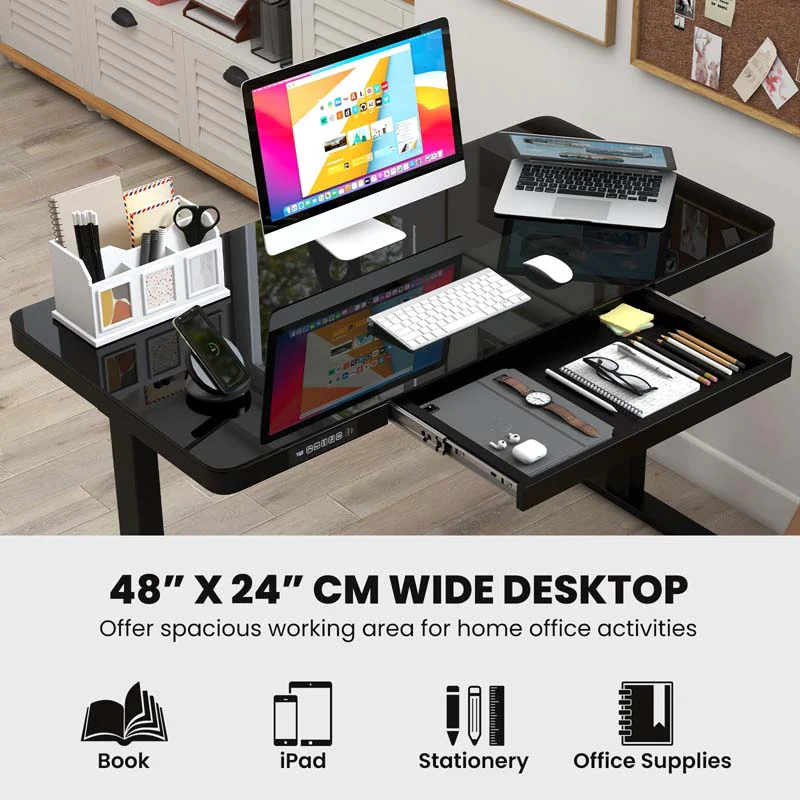 Eletriclife 48-Inch Height Adjustable Electric Standing Desk with Drawer