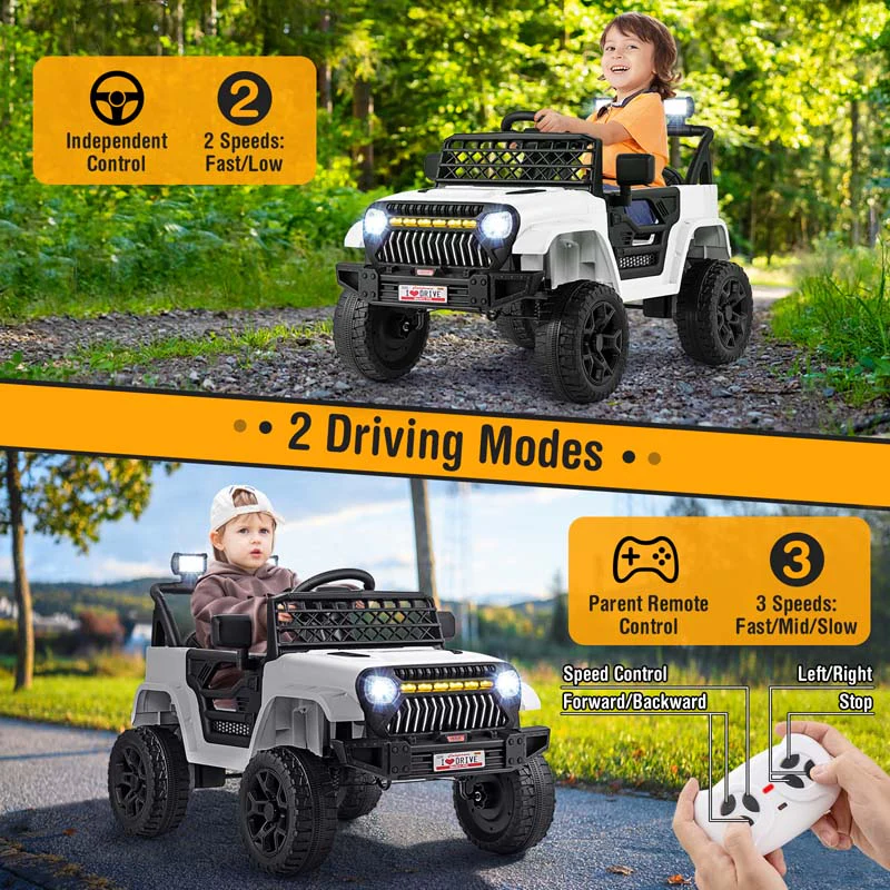 Eletriclife 12V Kids Ride on Truck Car with Parental Remote and Music Player