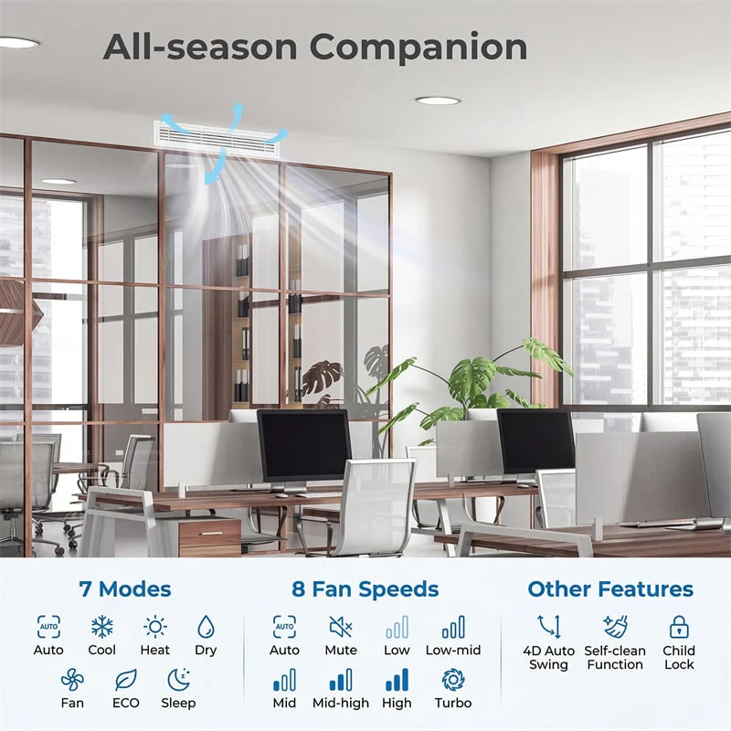 Eletriclife X-Pro 35000 BTU 3 Zone Concealed Ducted Mini Split AC & Heat Pump System