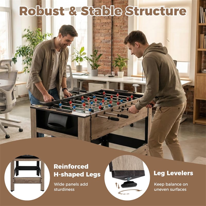 Eletriclife 2-in-1 Swivel Multi Game Table 49" Foosball & Pool Billiards Combo Table Set for Home Game Room