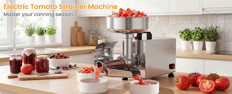 Eletriclife 450W Electric Tomato Strainer Commercial Stainless Steel Sauce Maker 350 lbs/h Food Milling Machine