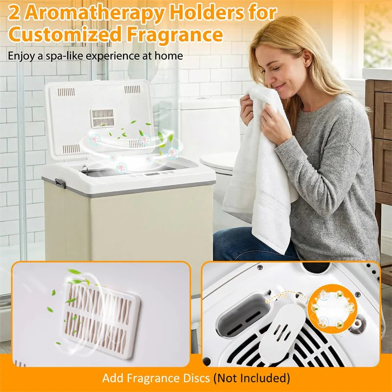 Eletriclife 35L Large Towel Warmer Bucket for Bathroom with Heat/Dry Mode Fits 3 Oversized 45"x70" Towels