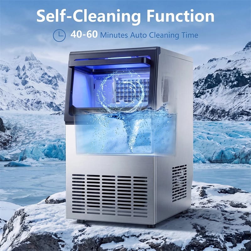 Eletriclife 80 LBS/24H Spray-Type Commercial Ice Maker 15" Built-in Undercounter Ice Machine with 30 LBS Storage