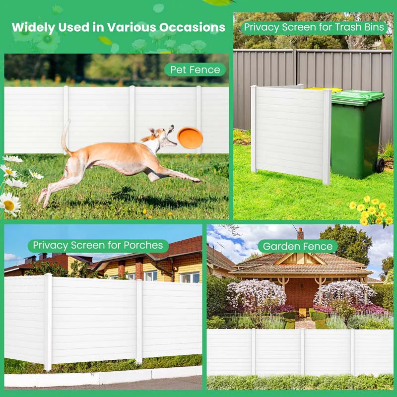 Eletriclife Outdoor Privacy Screen 2/4 Panels 48"H No-Dig Decorative Air Conditioner Fence & Trash Can Enclosure