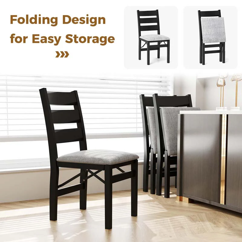Eletriclife Modern Upholstered Folding Chairs with Comfy Backrest
