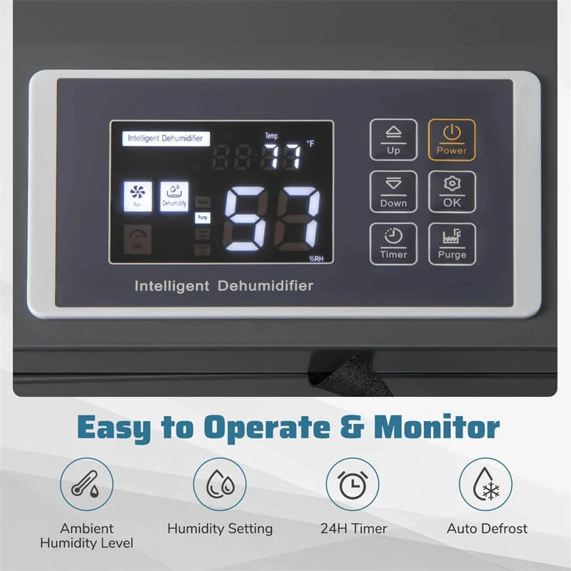 Eletriclife 154 Pints Commercial Dehumidifier with Pump & Drain Hose for Basement, Warehouse