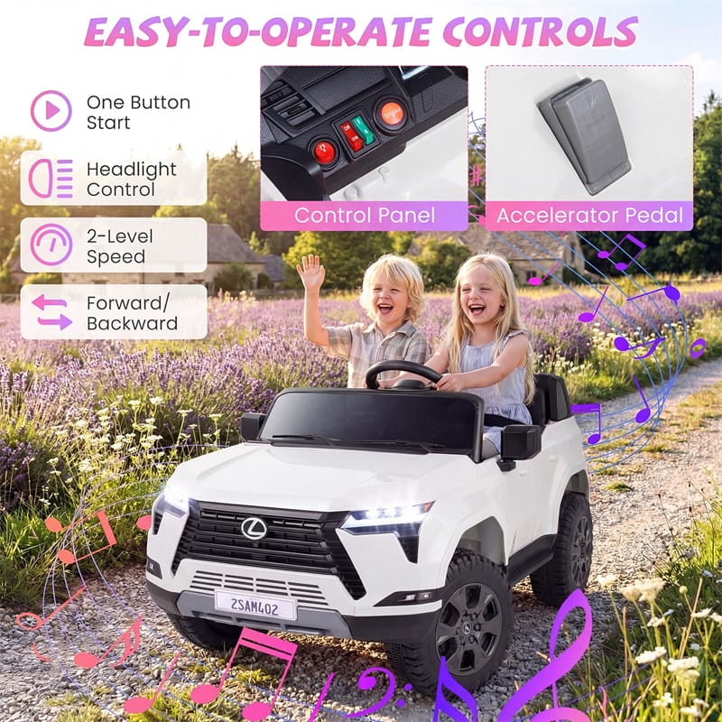 Eletriclife 24V 4WD Licensed LEXUS GX550 2-Seater Ride On Car for Kids