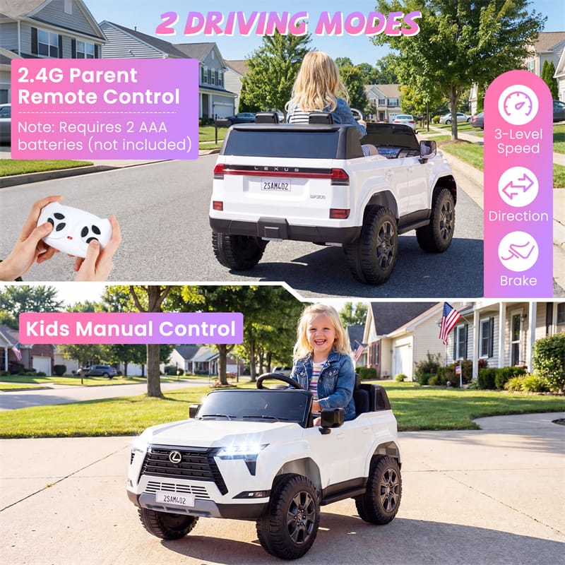 Eletriclife 24V 4WD Licensed LEXUS GX550 2-Seater Ride On Car for Kids