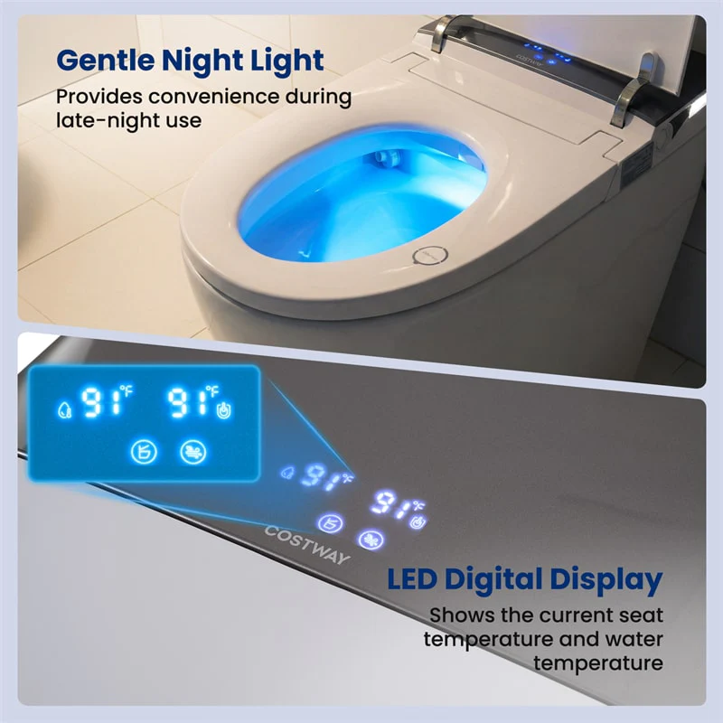 Eletriclife Smart Toilet with Built-in Bidet, ADA Height One Piece Electric Toilet w/ 1000g MaP Flush