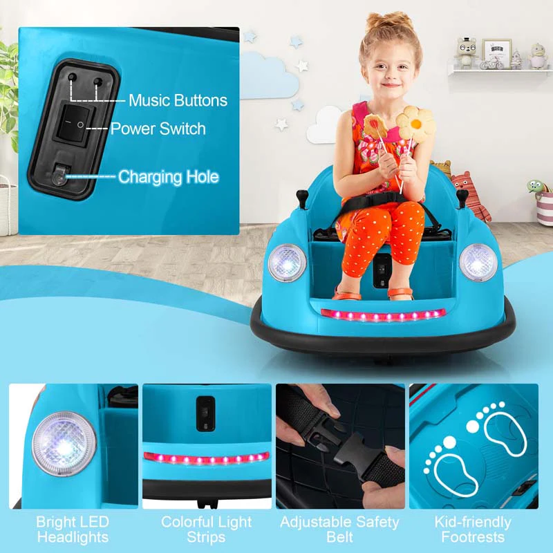 Eletriclife 12V Electric Kids Ride on Bumper Car Battery Powered Bumping Car