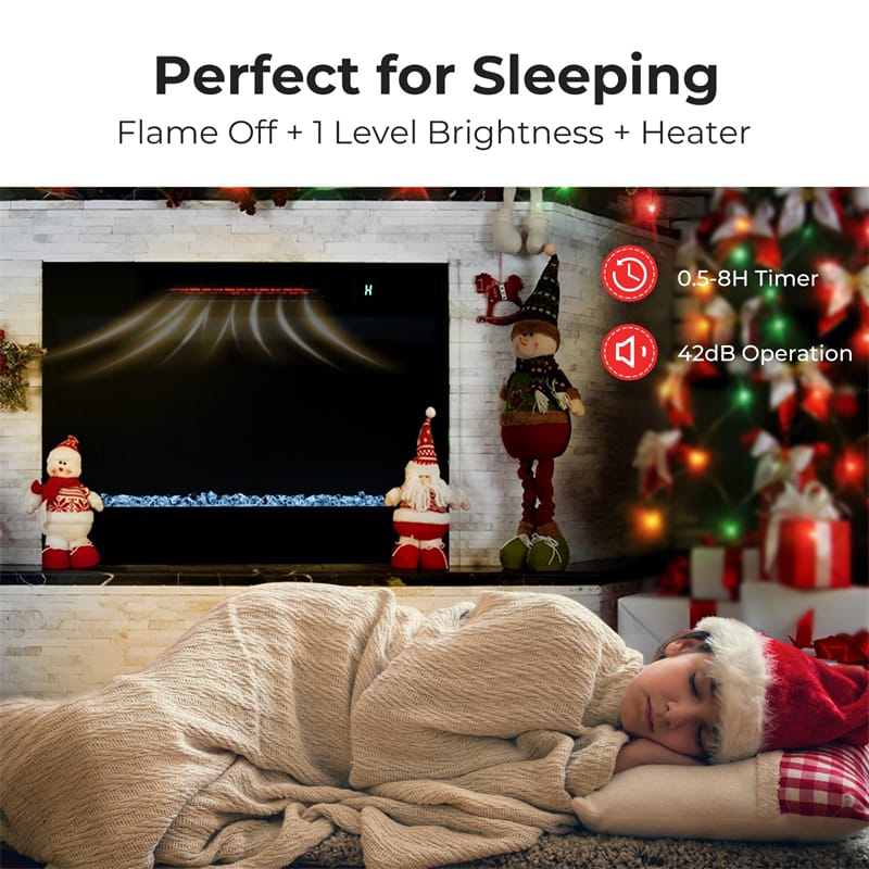 Eletriclife 23" Infrared Quartz Electric Fireplace Insert 1500W Recessed Heater with Remote Control