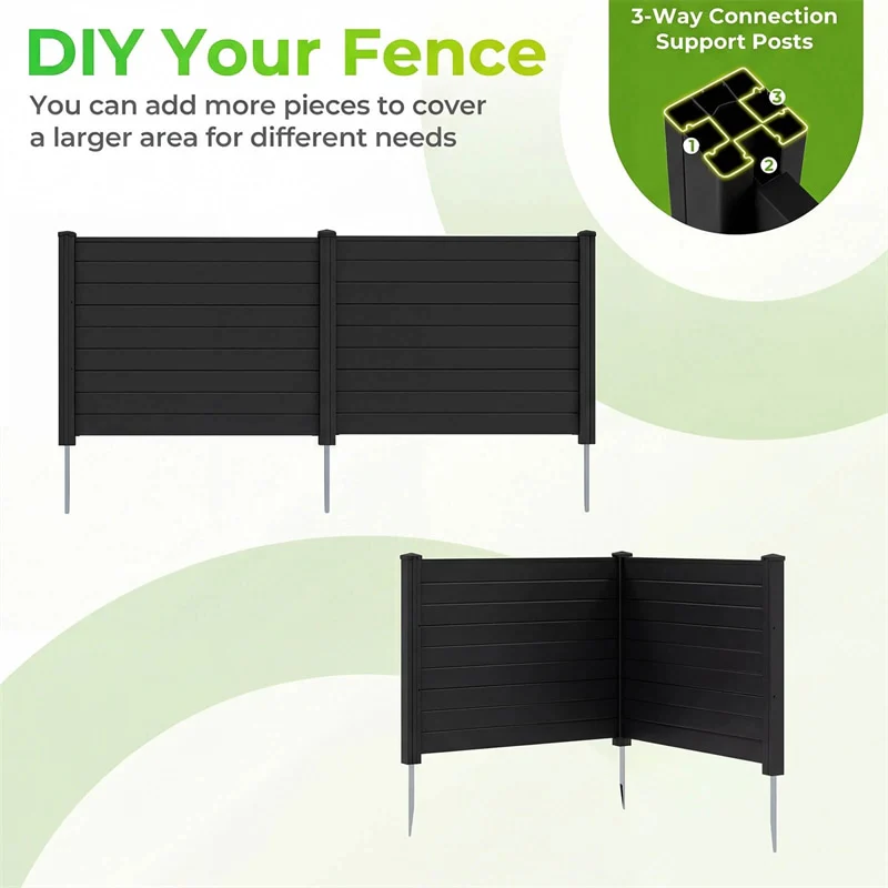 Eletriclife Air Conditioner Fence 2/4 Panels 48"W x 38"H No-Dig Outdoor Privacy Screen Trash Can Enclosure