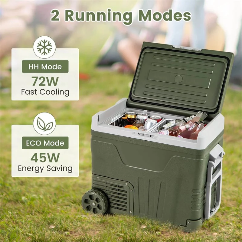 Eletriclife 12/24V Car Refrigerator Portable Car Fridge Freezer Electric Cooler with Wheels & Adjustable Range for Camping RV Travel
