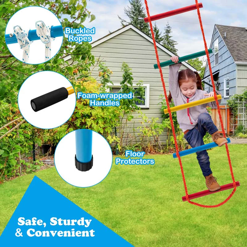 Eletriclife 7 In 1 Kids Indoor Gym Playground Swedish Wall Ladder