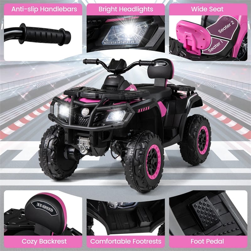 Eletriclife 24V 2-Seater Kids ATV Electric Four Wheeler Quad Ride On Toy for Ages 3-8