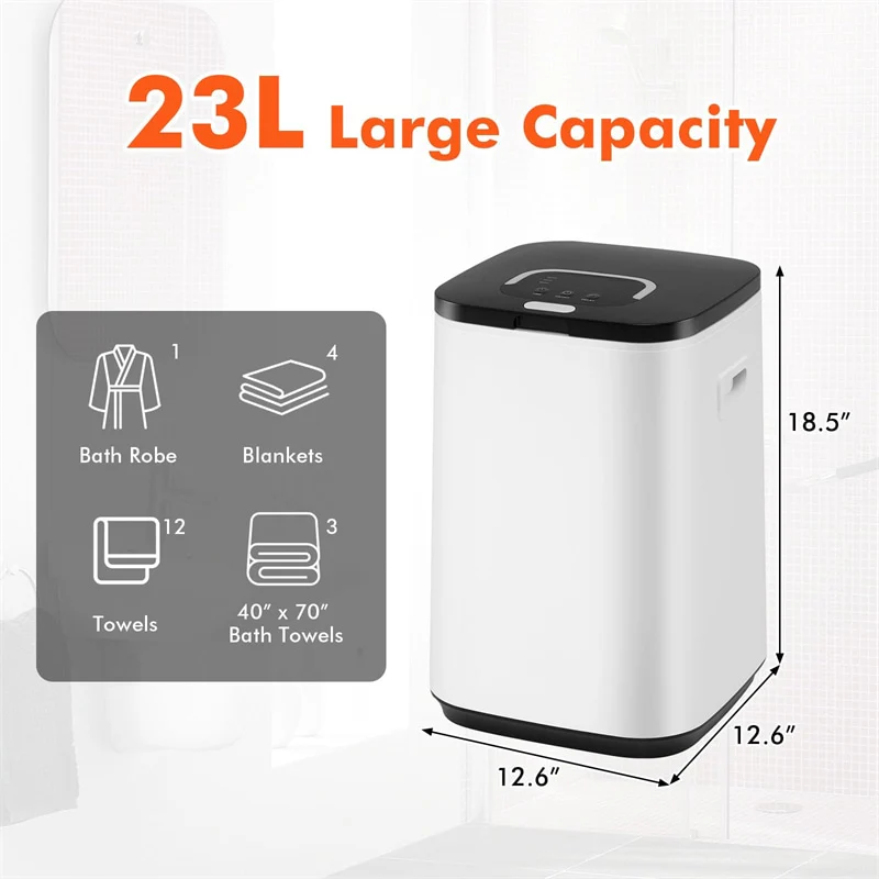 Eletriclife 23L Large Towel Warmer Bucket Hot Towel Heater with Rapid Heating & LED Light for Oversized Towels
