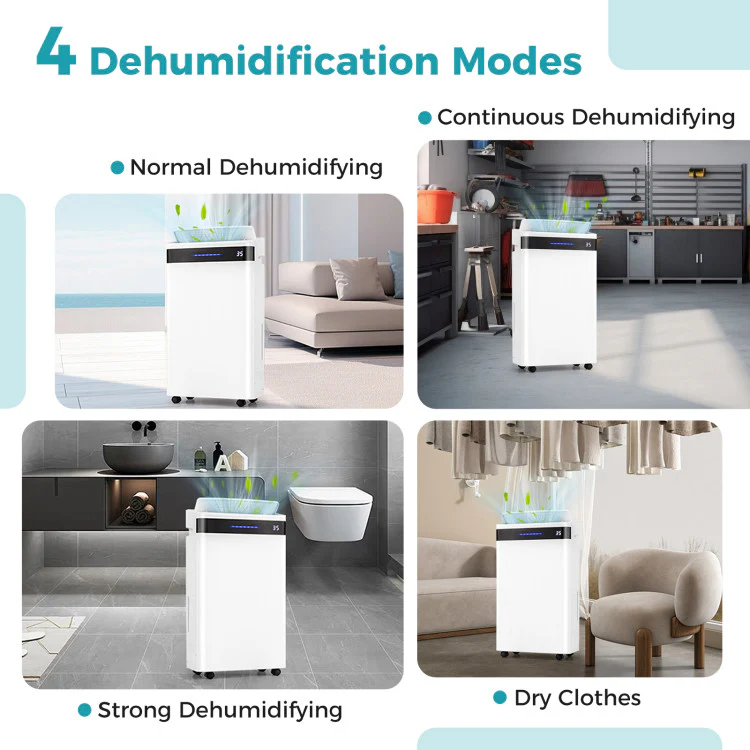 Eletriclife 4500 Sq. Ft 57 Pint Dehumidifier for Home and Basement
