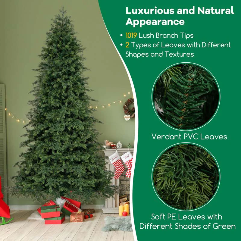 Eletriclife Pre-Lit Artificial Christmas Tree with 11 Modes and Metal Stand