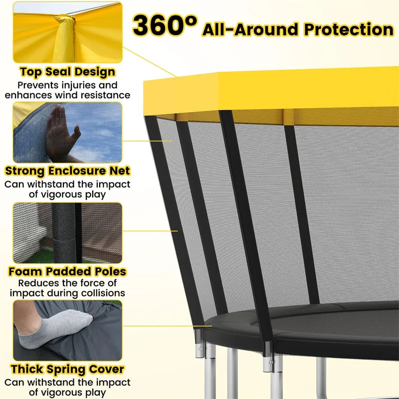 Eletriclife 16FT ASTM Approved Outdoor Recreational Trampoline with Safety Enclosure & Ladder for Kids Adults