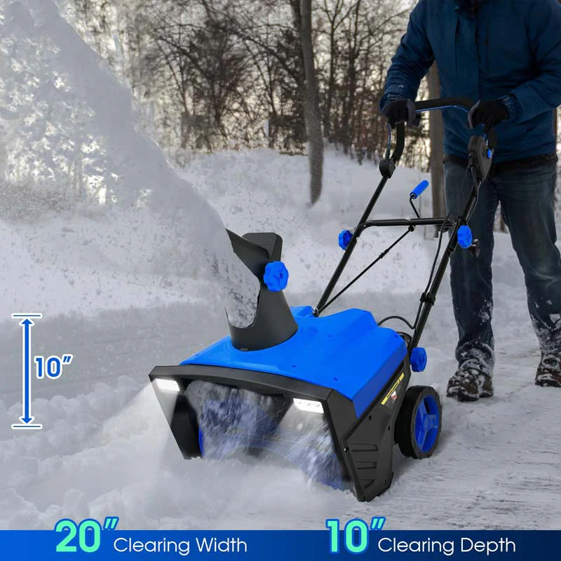 Eletriclife 20 Inch 120V 15Amp Electric Snow Thrower with 180° Rotatable Chute