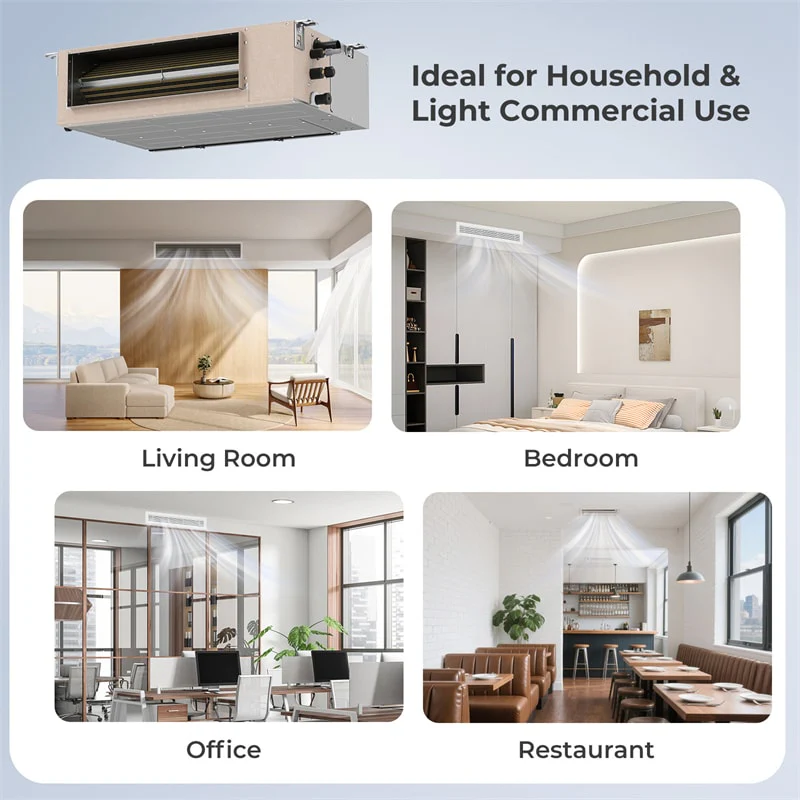 Eletriclife X-Pro 35000 BTU 4 Zone Concealed Ducted Mini Split AC & Heat Pump System