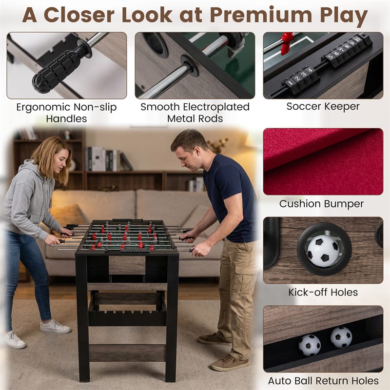 Eletriclife 3-in-1 Multi Game Table 49" Swivel Combo Game Table with Foosball, Pool & Table Tennis for Indoor Arcade Game Room