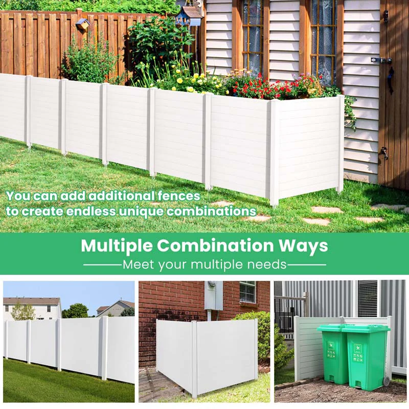 Eletriclife Outdoor Privacy Screen 2/4 Panels 48"H No-Dig Decorative Air Conditioner Fence & Trash Can Enclosure