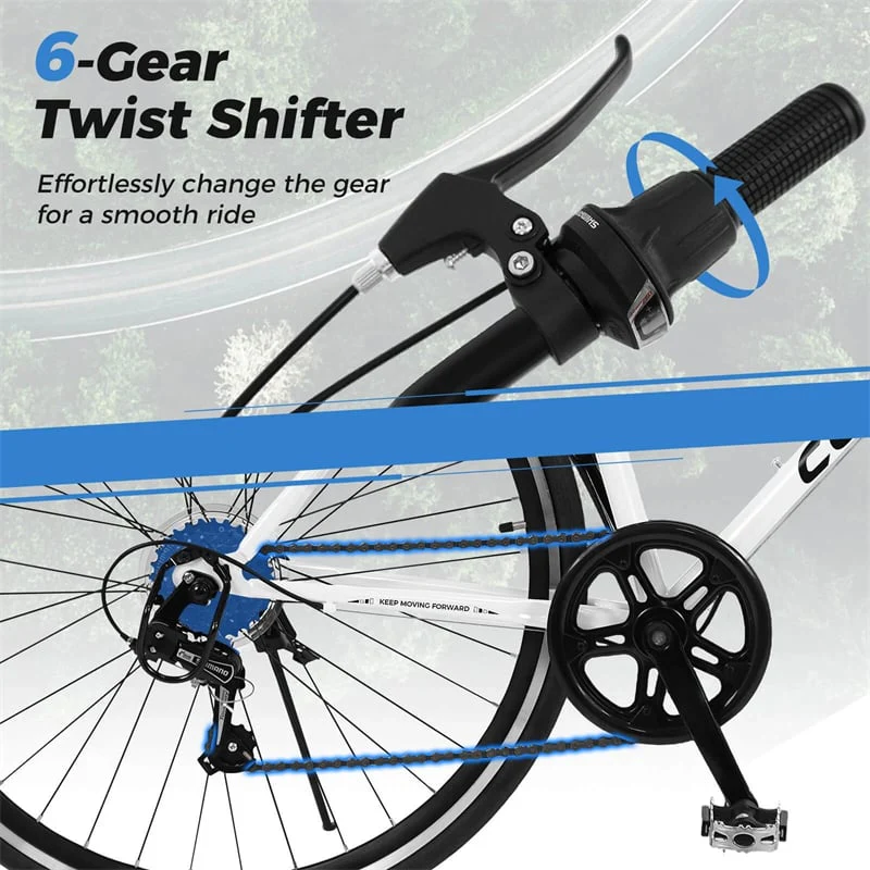 Eletricife 26" Mountain Bike 6-Speed Drivetrain Cycling Bicycle MTB City Bike for Adults & Teens