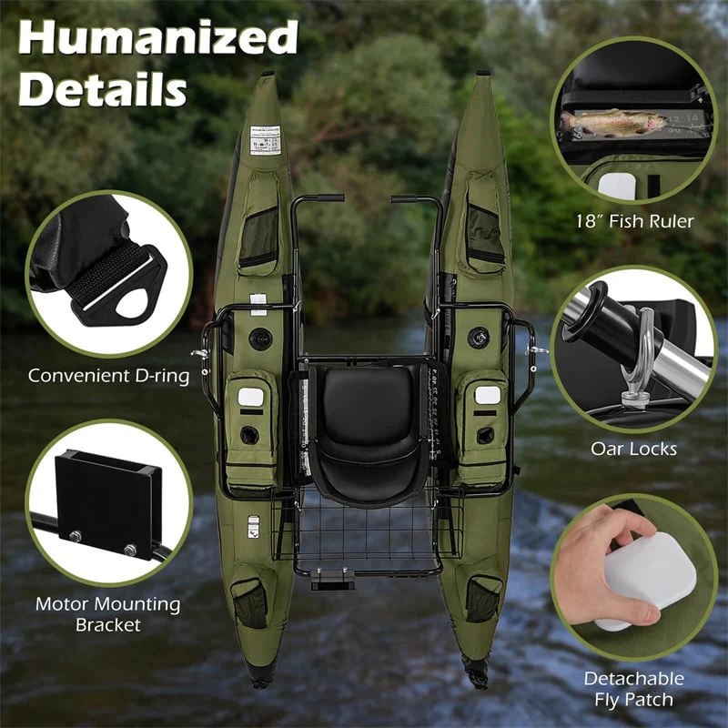 Eletriclife Inflatable Fishing Float Tube with Foldable Padded Seat & Adjustable Footrest