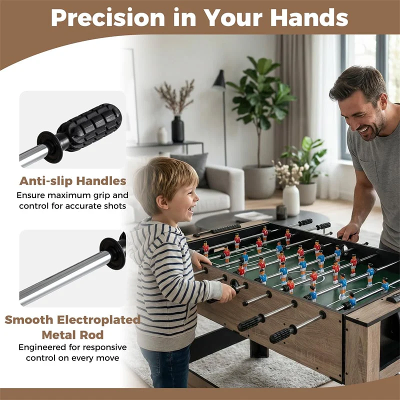 Eletriclife 2-in-1 Swivel Multi Game Table 49" Foosball & Pool Billiards Combo Table Set for Home Game Room