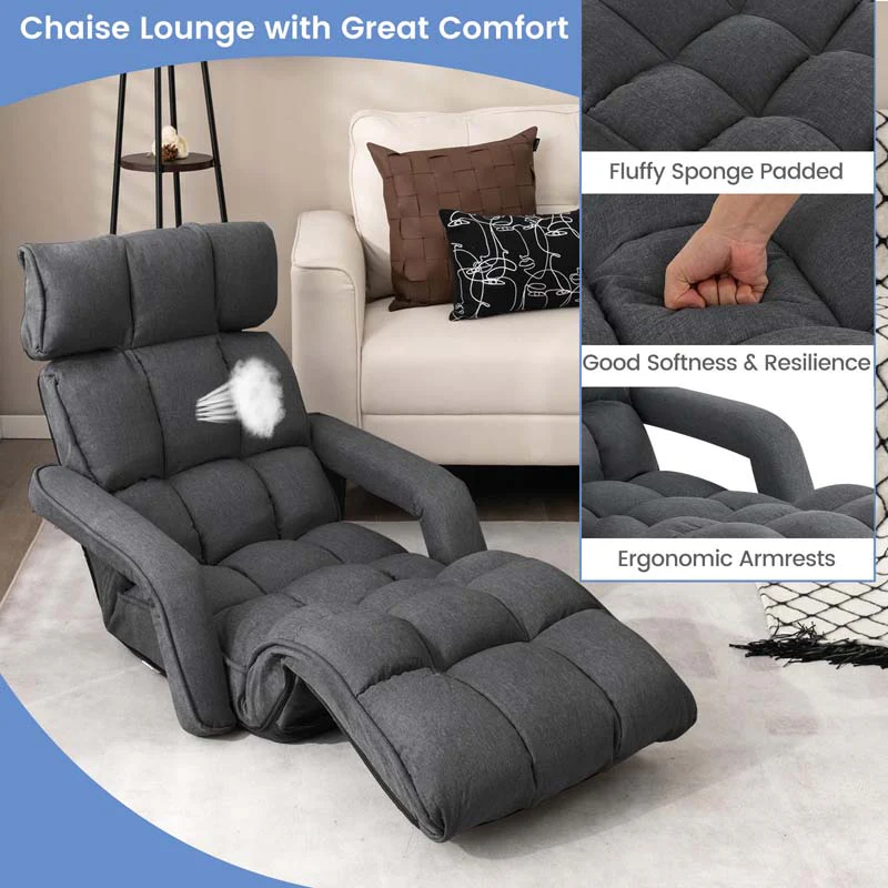 Eletriclife 6-Position Adjustable Floor Chair with Adjustable Armrests and Footrest