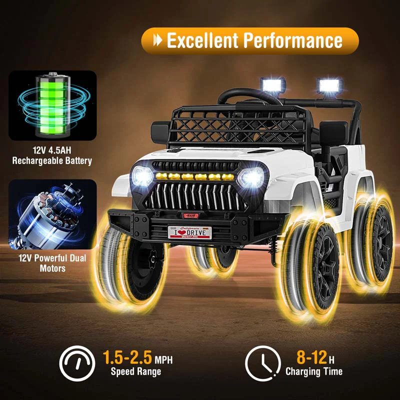 Eletriclife 12V Kids Ride on Truck Car with Parental Remote and Music Player
