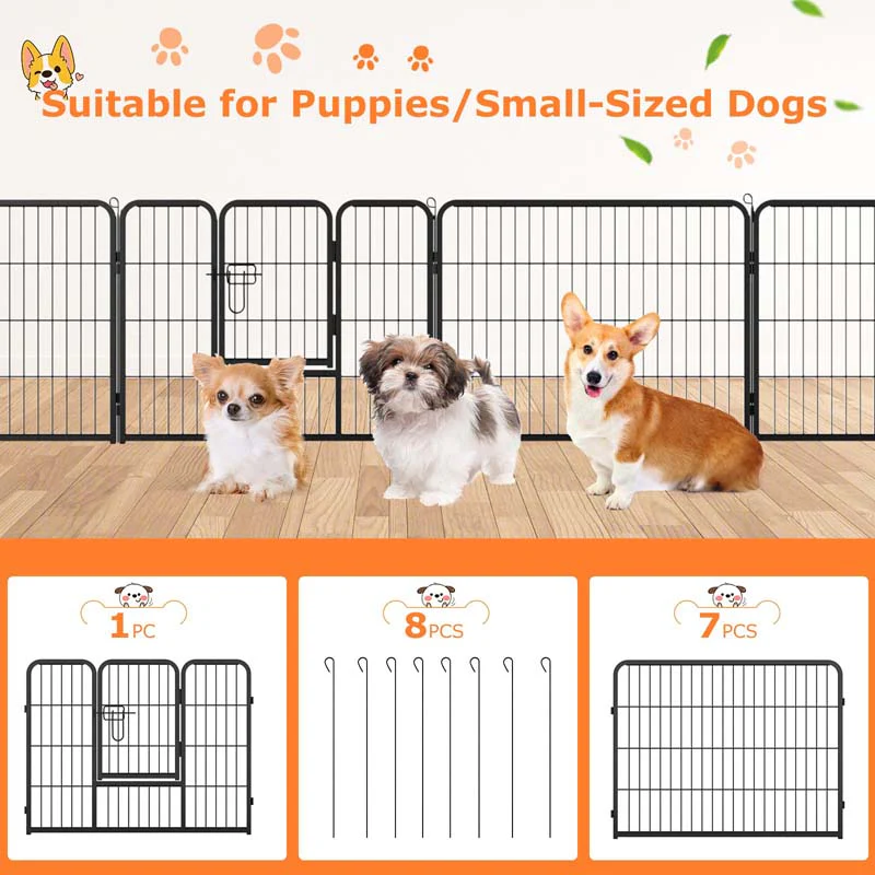 Eletriclife 16 Panel Height Dog Playpen with Lock and Large Door