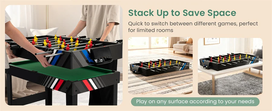Eletriclife 4-in-1 Multi Game Table 49" Foosball/Pool/Air Hockey/Table Tennis Comb Table for Arcade Game Room