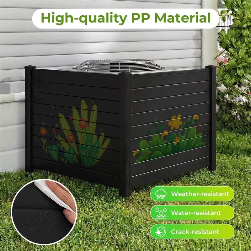 Eletriclife Air Conditioner Fence 2/4 Panels 48"W x 38"H No-Dig Outdoor Privacy Screen Trash Can Enclosure